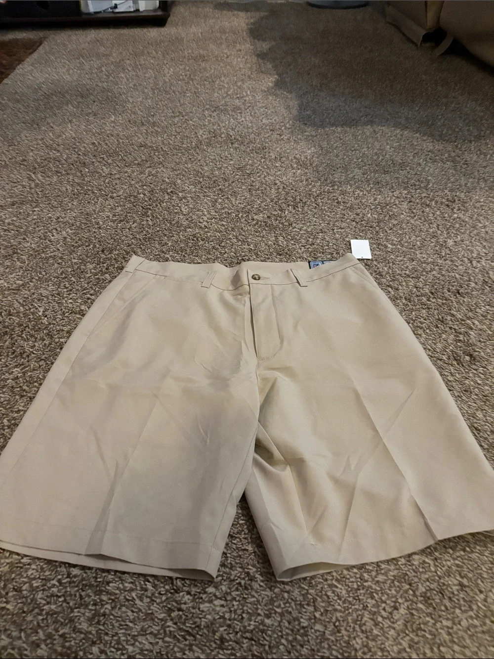 PGA Tour Khaki Flat-Front Performance Shorts